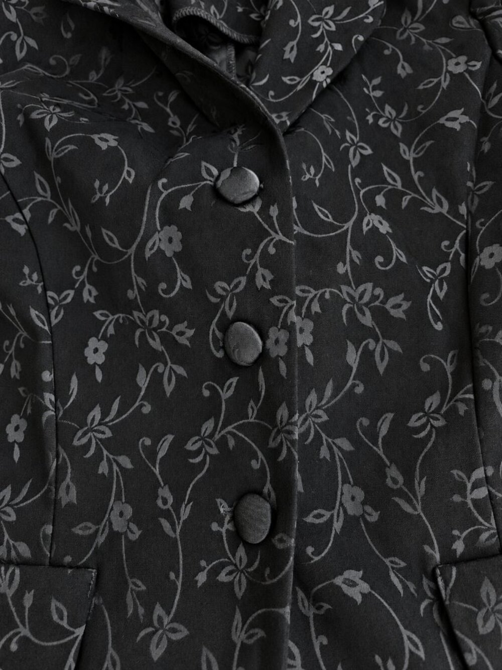 Jessica Howard Black & Gray Floral Long Blazer/Jacket - 10P - Picture 6 of 7